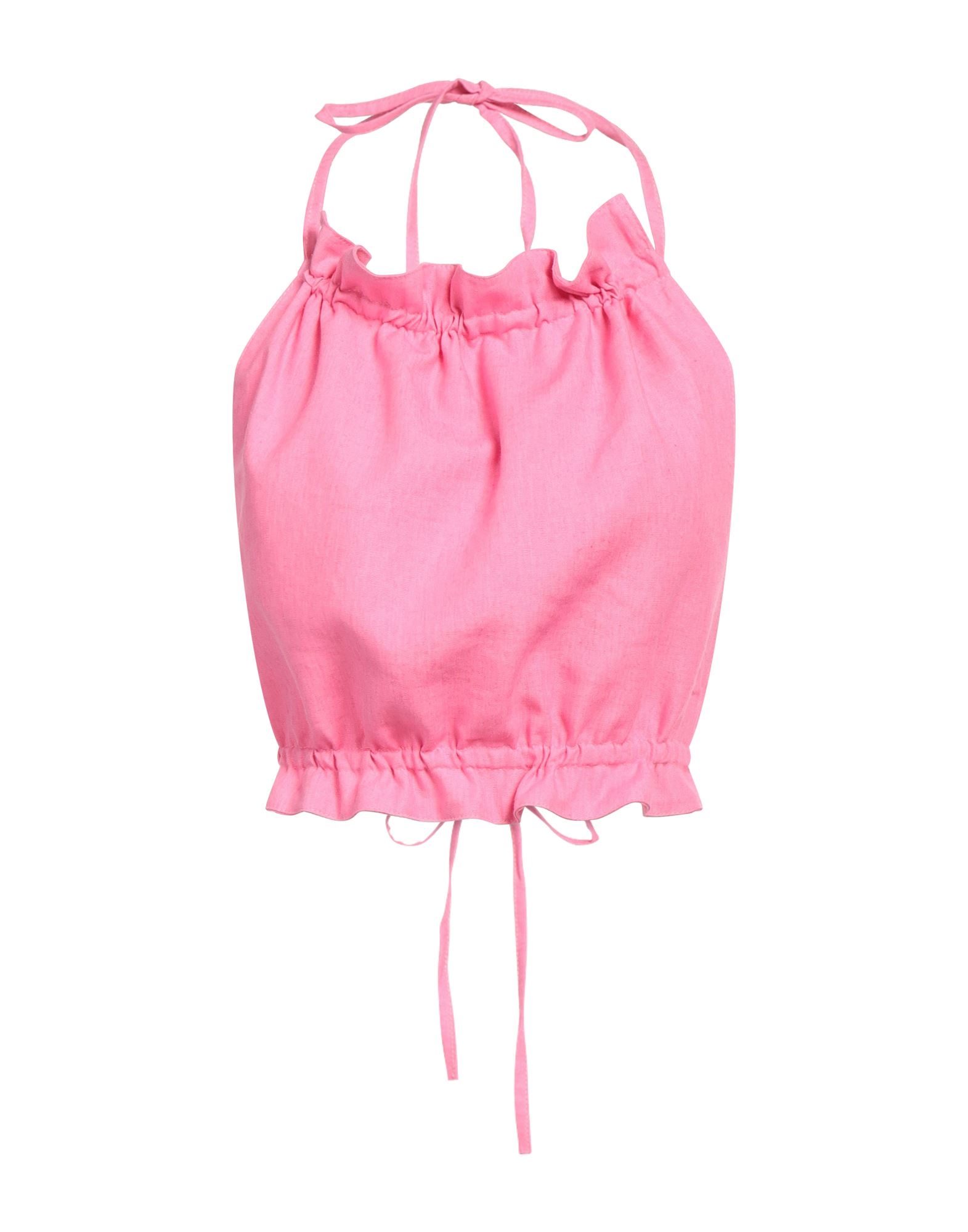 Shop Ow Collection Woman Top Pink Size L Viscose, Linen