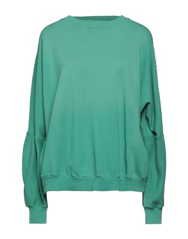 OOF OOF WOMAN SWEATSHIRT EMERALD GREEN SIZE S COTTON