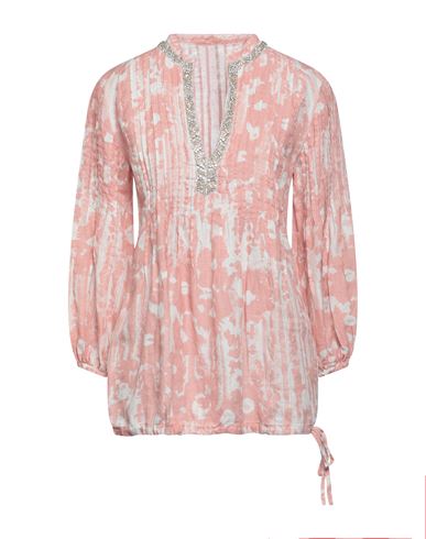 120% Woman Blouse Blush Size 2 Linen In Pink