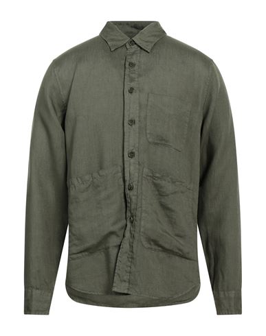 Aspesi Man Shirt Military Green Size M Linen