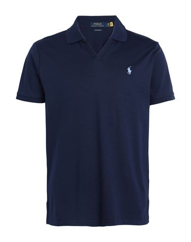 Polo Ralph Lauren Custom Slim Fit Soft Cotton Polo Shirt Man Polo Shirt Midnight Blue Size Xxl Cotto In Navy Blue