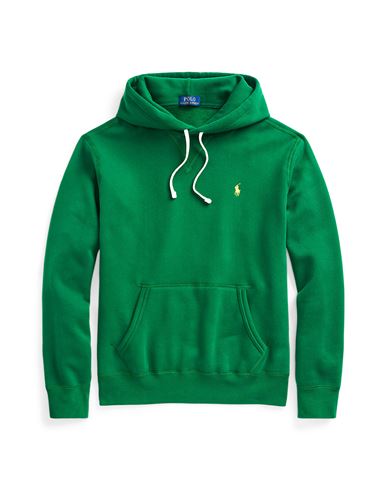 Shop Polo Ralph Lauren The Cabin Fleece Hoodie Man Sweatshirt Emerald Green Size L Cotton, Polyester