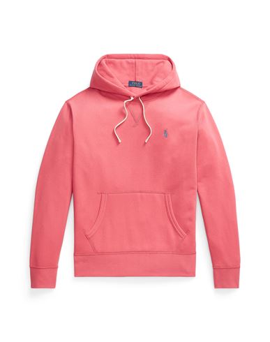 Polo Ralph Lauren The Cabin Fleece Hoodie Man Sweatshirt Coral Size M Cotton, Polyester In Red