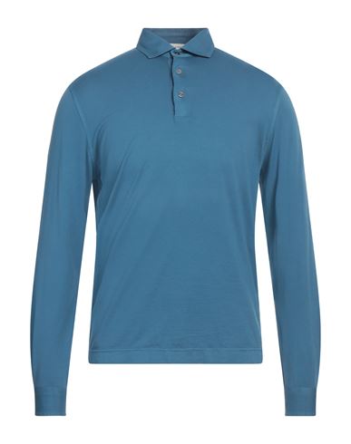 Filippo De Laurentiis Man Polo Shirt Slate Blue Size 46 Cotton