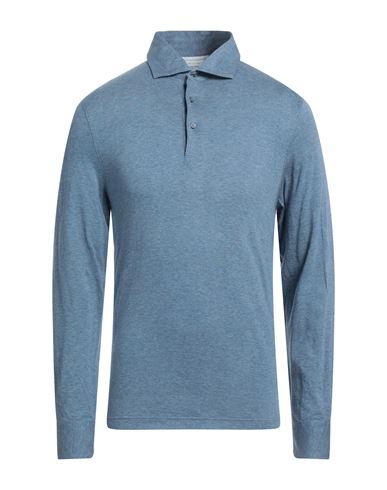 Filippo De Laurentiis Man Polo Shirt Slate Blue Size 36 Cotton In Blue