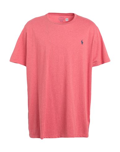 Polo Ralph Lauren Custom Slim Fit Jersey Crewneck T-shirt Man T-shirt Coral Size Xxl Cotton In Red