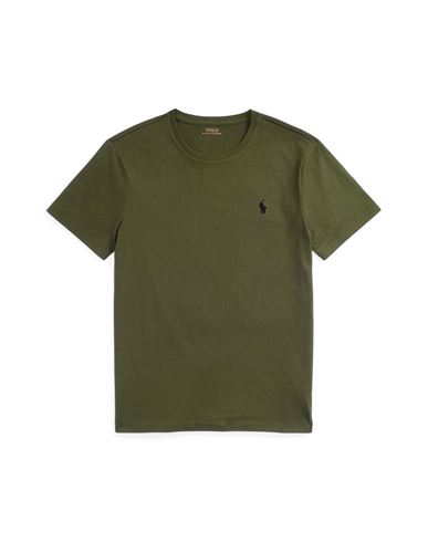 Polo Ralph Lauren Custom Slim Fit Jersey Crewneck T-shirt Man T-shirt Military Green Size Xxl Cotton