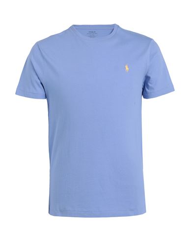 Polo Ralph Lauren Custom Slim Fit Jersey Crewneck T-shirt Man T-shirt Lilac Size Xxl Cotton In Blue