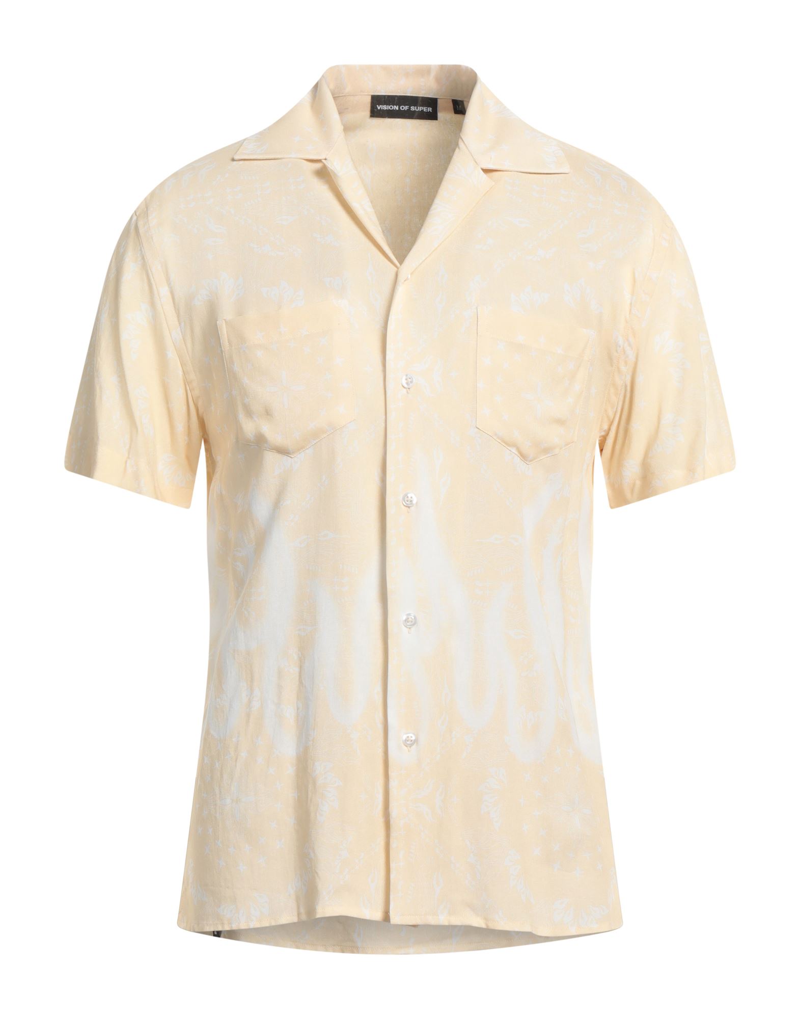 Shop Vision Of Super Man Shirt Sand Size L Viscose In Beige
