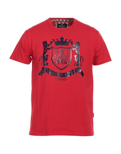 Aquascutum Man T-shirt Red Size L Cotton, Elastane