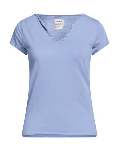 Zadig & Voltaire Woman T-shirt Pastel Blue Size M Cotton