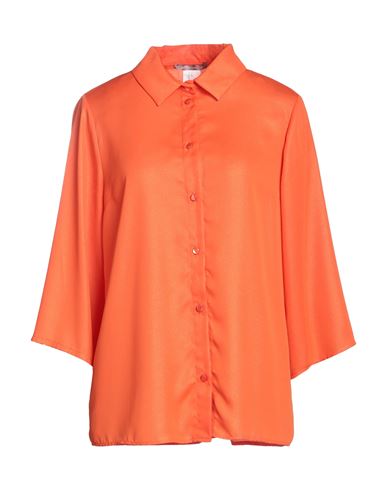 Olivia Hops Woman Shirt Orange Size S Polyurethane, Viscose, Polyester