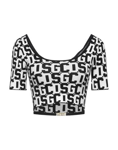 Gcds Woman T-shirt Black Size L Viscose, Polyamide, Elastane
