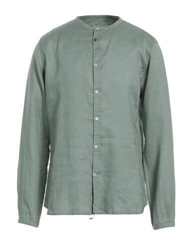 Officina 36 Man Shirt Sage Green Size L Linen