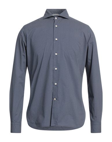 Alea Man Shirt Navy Blue Size 15 Cotton
