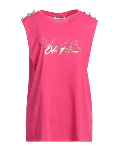 Odi Et Amo Woman T-shirt Fuchsia Size M Cotton In Pink
