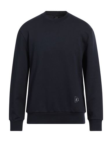Armani Exchange Man Sweatshirt Midnight Blue Size S Cotton, Elastane