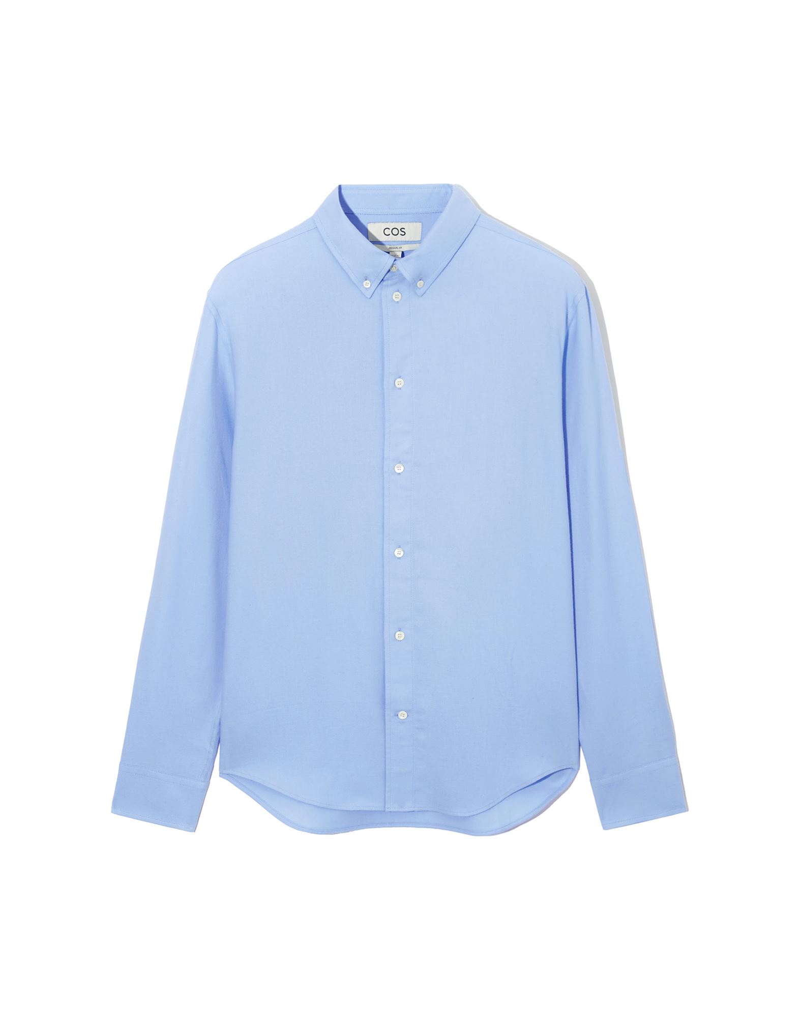 Cos Brushed-cotton Tailored Shirt In Blue