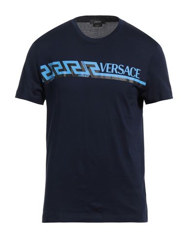 Versace Man T-shirt Navy Blue Size S Cotton