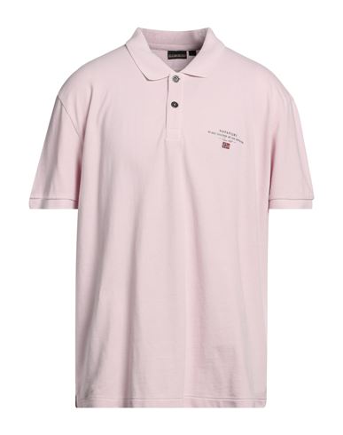 Shop Napapijri Man Polo Shirt Light Pink Size Xxl Cotton