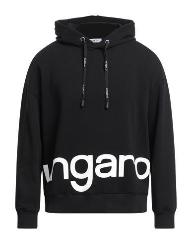 Ungaro Man Sweatshirt Black Size Xl Cotton, Polyester