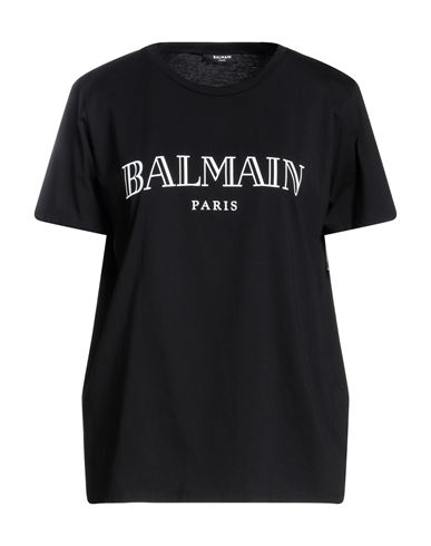 Balmain Woman T-shirt Black Size L Cotton