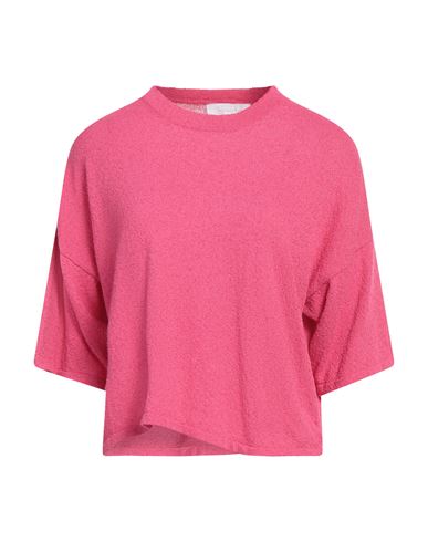 Daniele Fiesoli Woman Sweater Fuchsia Size 2 Organic Cotton, Recycled Polyamide In Pink