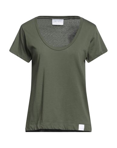 Daniele Fiesoli Woman T-shirt Military Green Size 2 Cotton