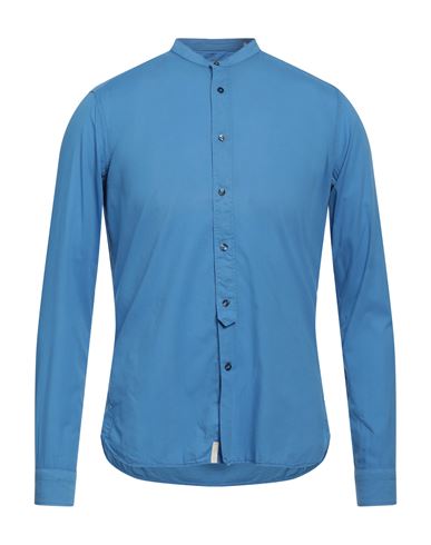 Tintoria Mattei 954 Man Shirt Azure Size 16 ½ Cotton In Blue