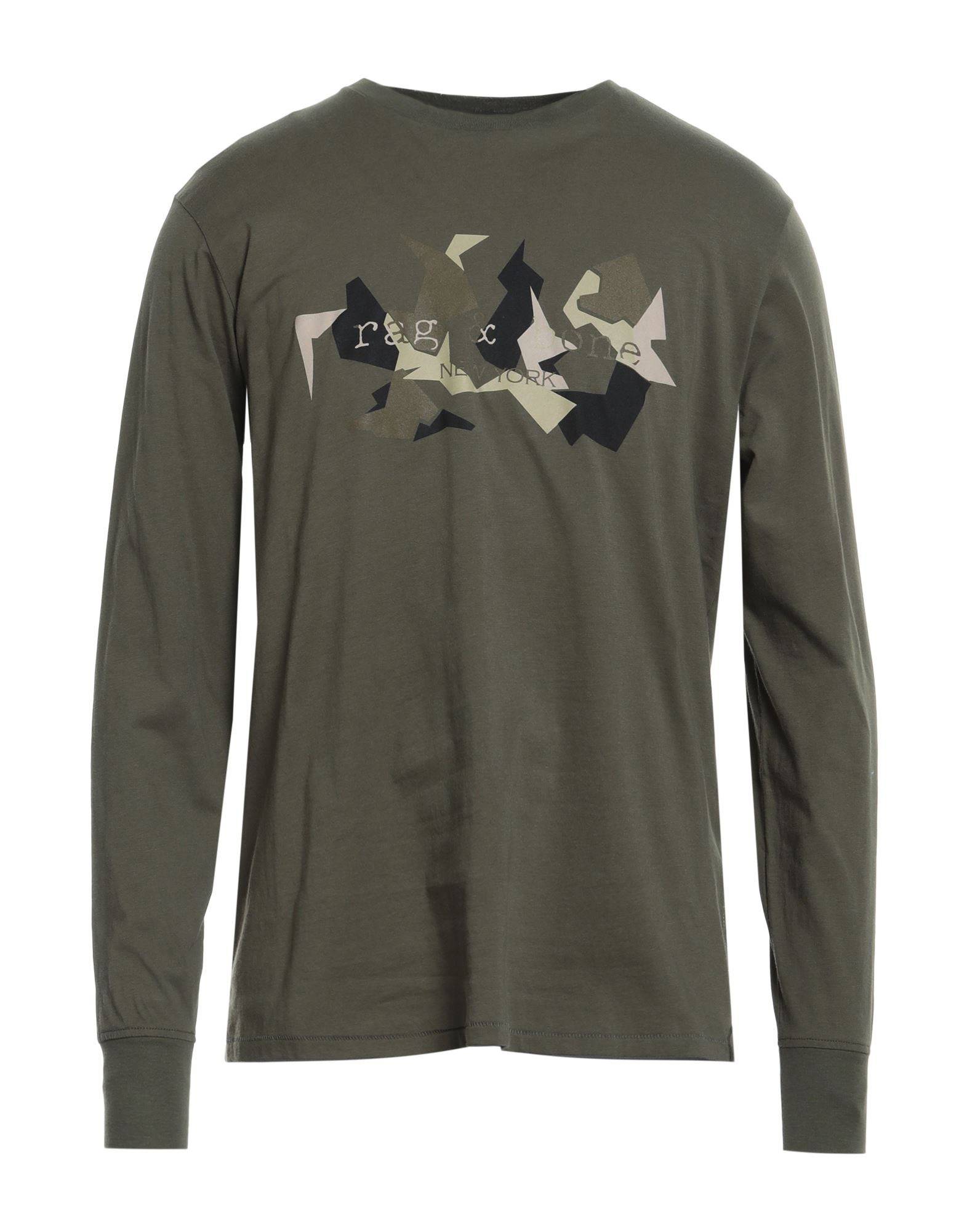 Shop Rag & Bone Man T-shirt Military Green Size S Cotton