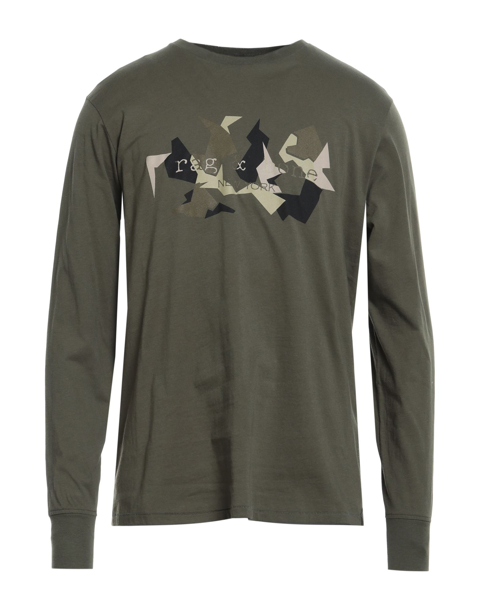 Rag & Bone Man T-shirt Military Green Size S Cotton In Green