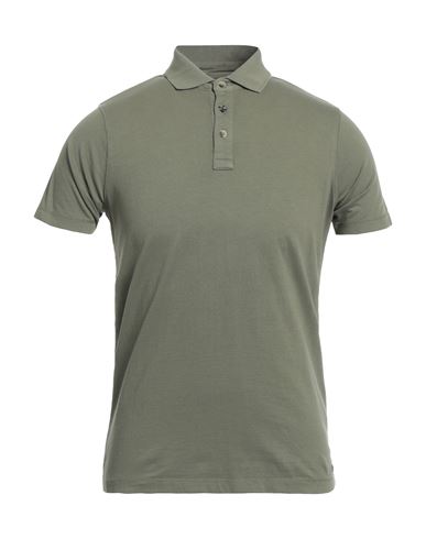 40weft Man Polo Shirt Military Green Size S Cotton, Elastane