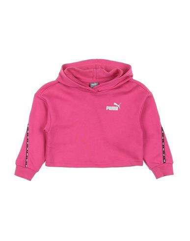 Puma Babies'   Power Tape Hoodie Tr G Toddler Girl Sweatshirt Fuchsia Size 5 Cotton, Polyester, Elastane In Pink