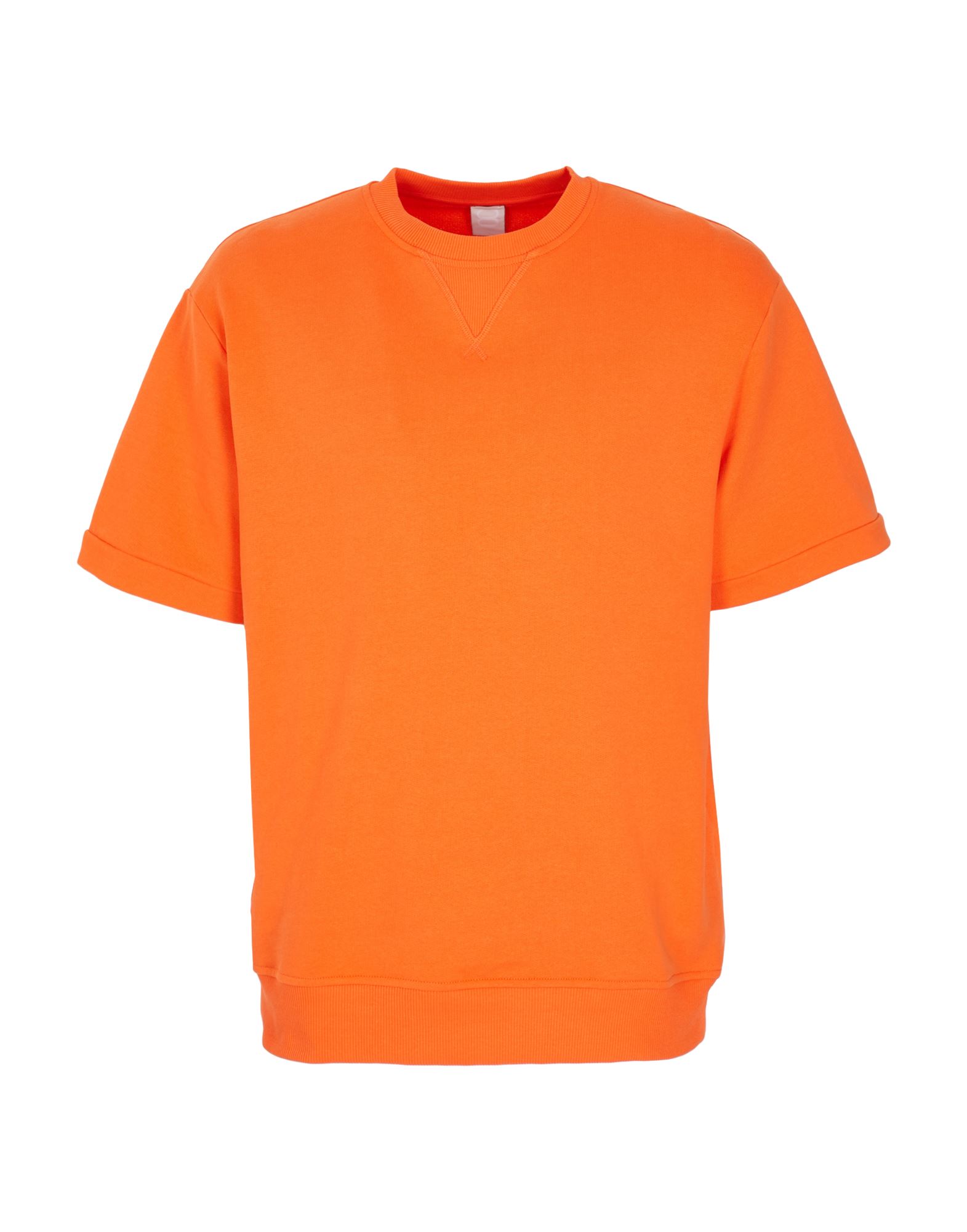 8 By Yoox Heavy Organic Cotton Over-size T-shirt Man Sweatshirt Orange Size Xxl Cotton