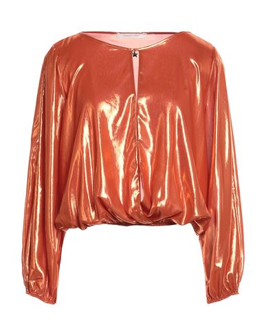 Woman Top Orange Size 10 Polyester