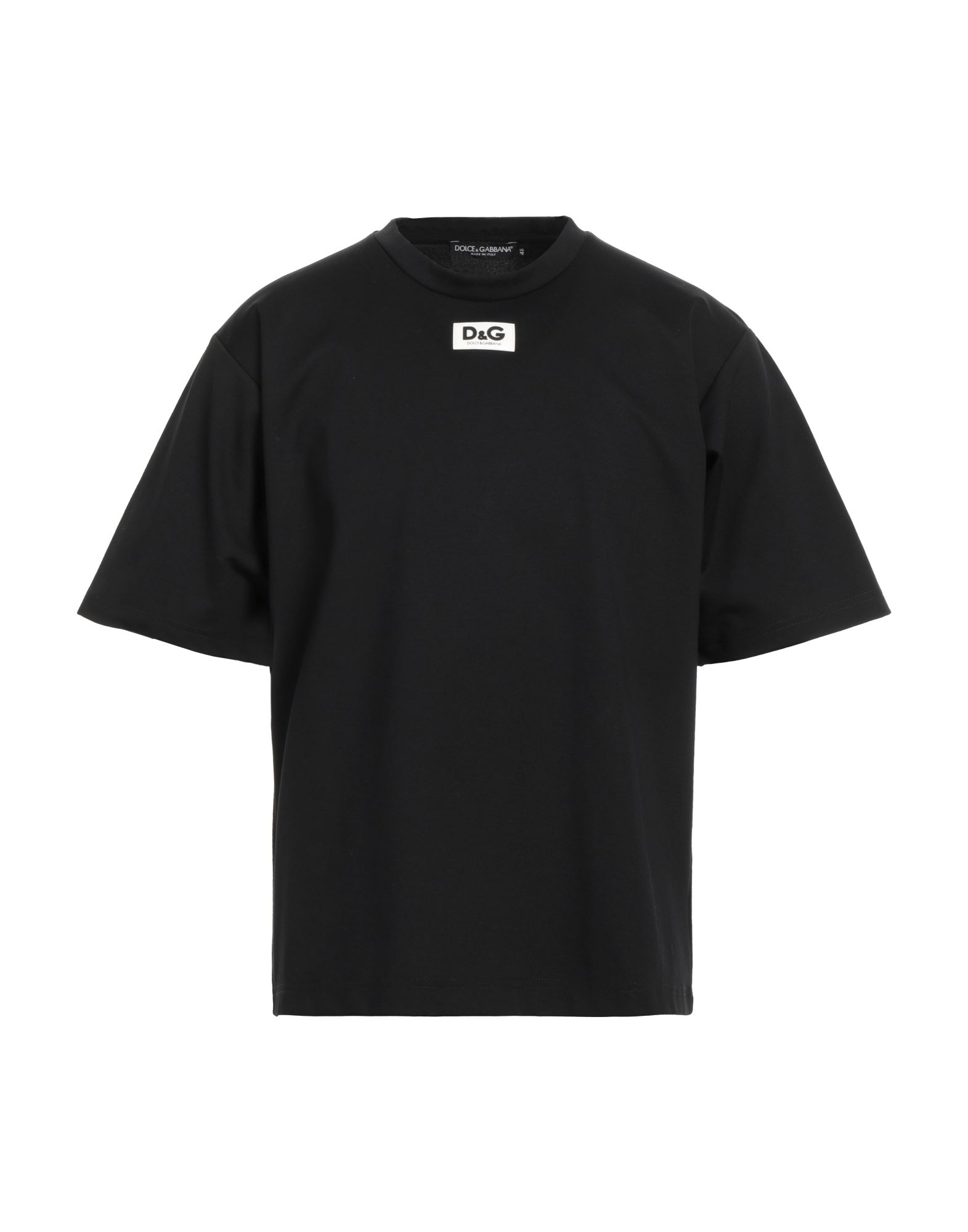Dolce & Gabbana Man T-shirt Black Size 34 Cotton, Polyamide, Elastane, Polyurethane, Synthetic Fiber In Black
