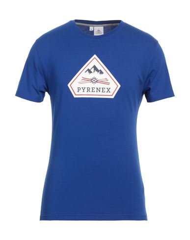 Pyrenex Man T-shirt Bright Blue Size Xl Organic Cotton, Elastane