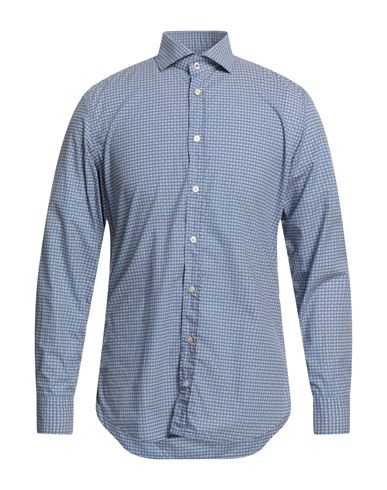 Bastoncino Man Shirt Blue Size 17 ½ Cotton