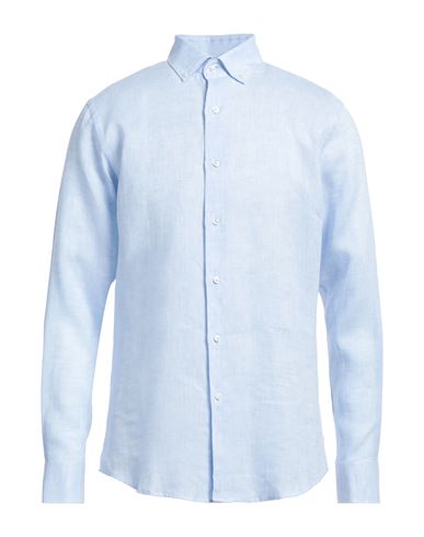 Scervino Man Shirt Light Blue Size 15 Linen