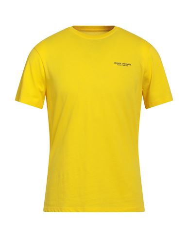 Armani Exchange Man T-shirt Yellow Size L Cotton In Yellow