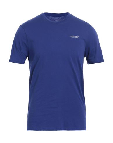 Armani Exchange Man T-shirt Bright Blue Size Xxl Cotton