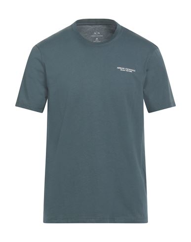 Armani Exchange Man T-shirt Charcoal Size L Cotton In Gray