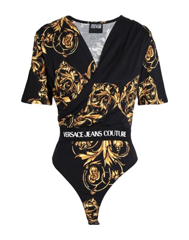 Versace Jeans Couture Woman T-shirt Black Size 2 Cotton, Polyester