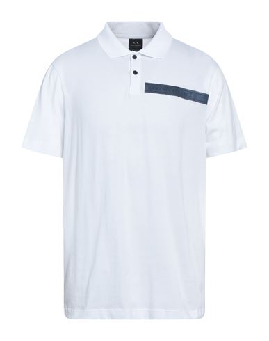 Armani Exchange Man Polo Shirt White Size S Cotton, Polyester