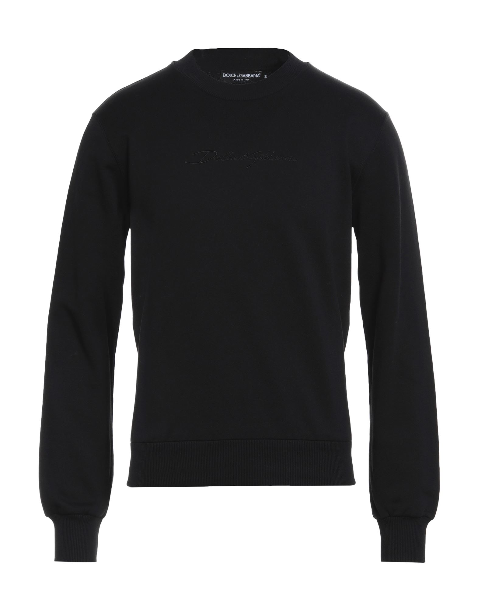 Dolce & Gabbana Man Sweatshirt Black Size 40 Cotton, Elastane