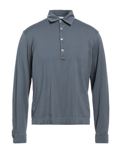 Boglioli Man Polo Shirt Slate Blue Size L Cotton