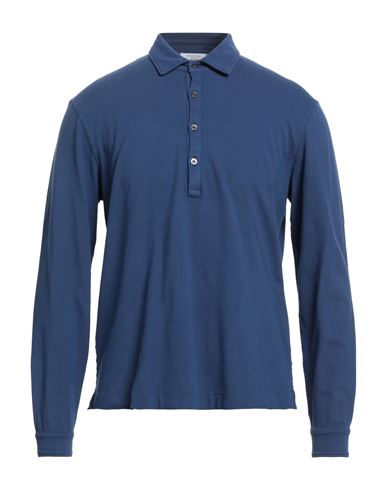 Boglioli Man Polo Shirt Blue Size L Cotton