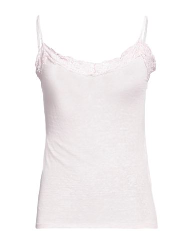 120% Lino Woman Tank Top Pink Size Xs Linen, Elastane