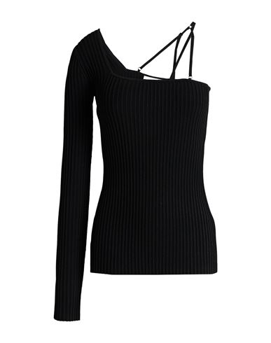 Helmut Lang Womens Ribbed Knit Cross Strap Pullover Top In Black