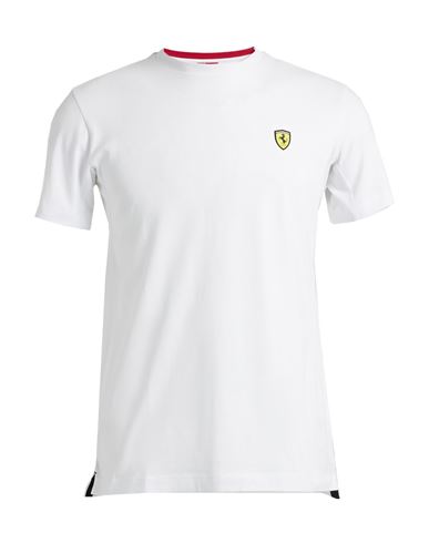 Scuderia Ferrari Ferrari Man T-shirt White Size M Cotton, Elastane